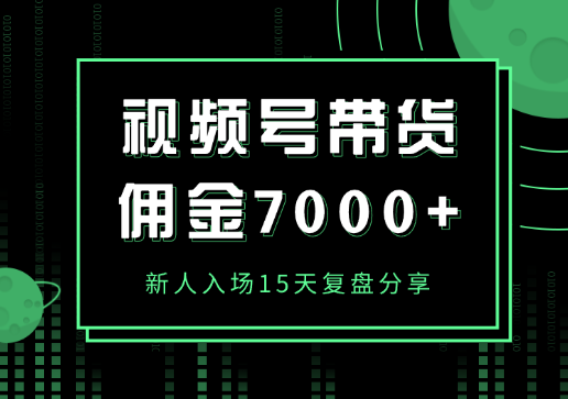 视频号带货新人入场15天，佣金7000+复盘分享【图文】_网创工坊