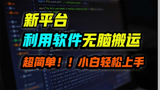 新平台用软件无脑搬运，月赚10000+，小白也能轻松上手_网创工坊