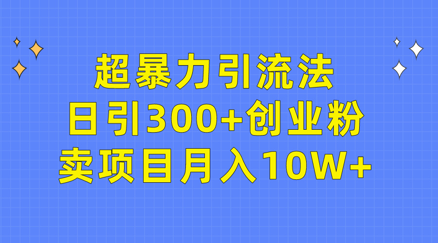 超暴力引流法，日引300+创业粉，卖项目月入10W+_网创工坊