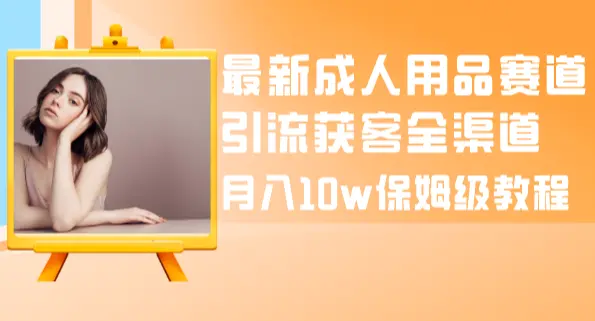 最新成人用品赛道引流获客全渠道，月入10w保姆级教程_网创工坊