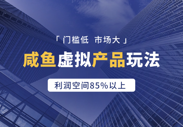 咸鱼虚拟产品，门槛低，市场大，利润空间85%以上_网创工坊