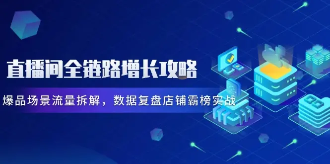 直播间全链路增长攻略，爆品场景流量拆解，数据复盘店铺霸榜实战_网创工坊