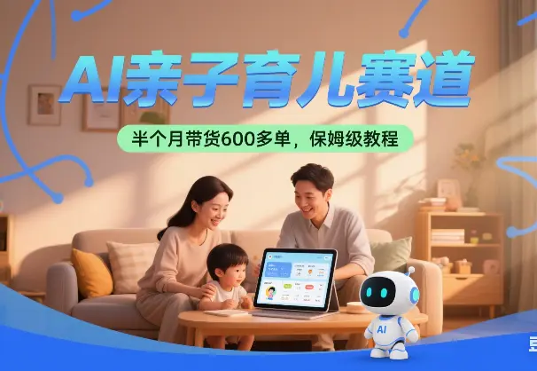 AI亲子育儿赛道，新号半个月带货600多单，保姆级拆解_网创工坊