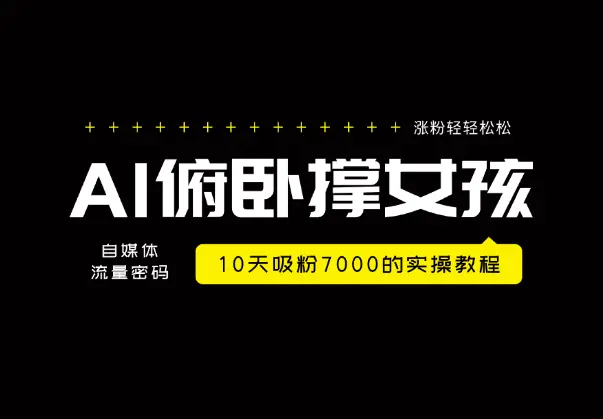 AI生成俯卧撑女孩，10天吸粉7000的实操教程，涨粉轻轻松松_网创工坊