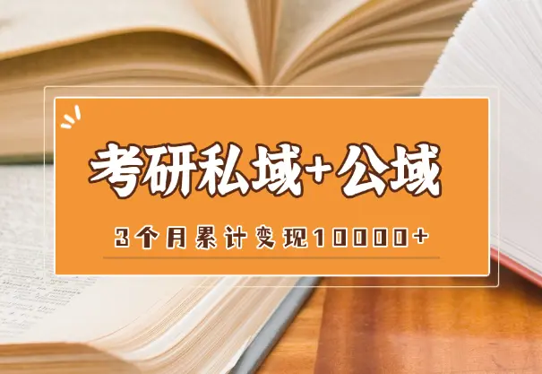 3个月，打造考研私域+公域，累计变现10000+，经验分享_网创工坊