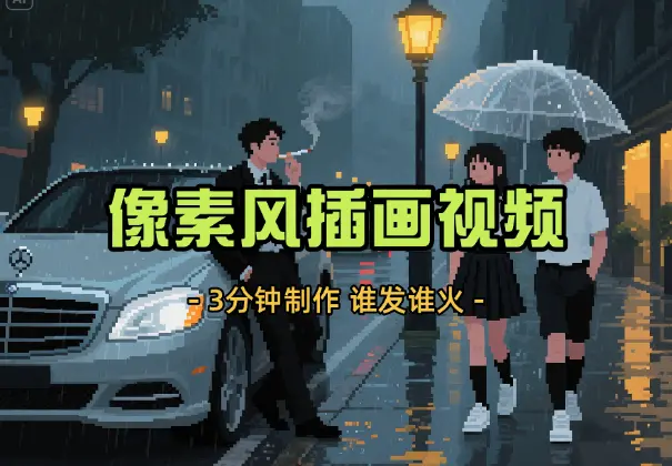 3分钟做出孤独感拉满的像素风插画视频，谁发谁火系列_网创工坊