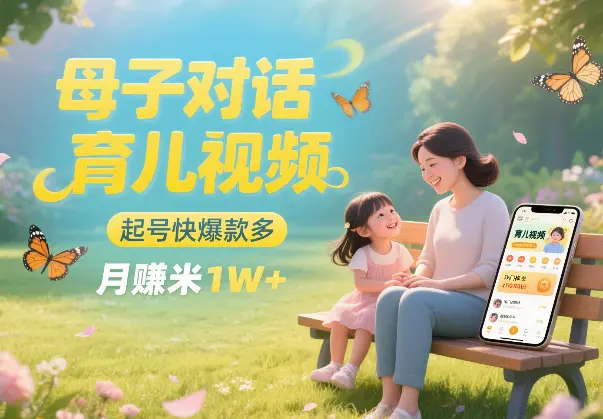 AI生成母子对话育儿类视频，起号快爆款多，小白宝妈轻松学_网创工坊