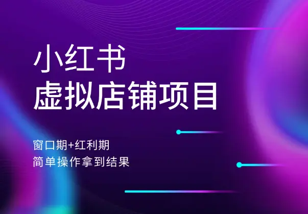小红书虚拟店铺项目，窗口期+红利期，简单操作拿到结果_网创工坊