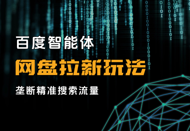 百度智能体+网盘拉新全新玩法，垄断精准搜索流量_网创工坊