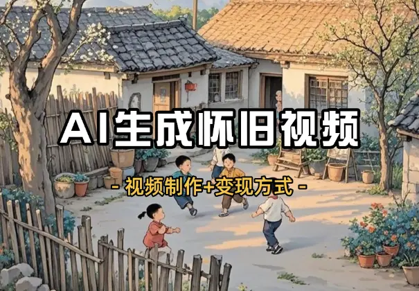 AI生成“怀旧视频”，视频制作+变现方式，详细讲解！_网创工坊