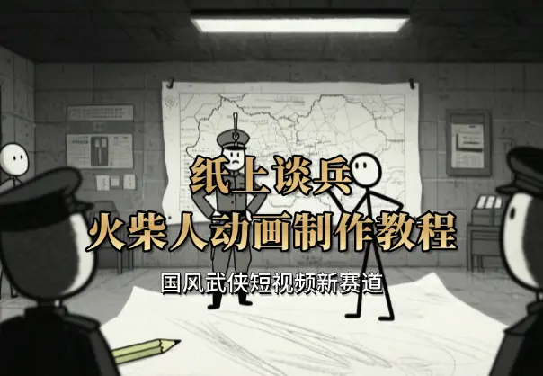 纸上谈兵火柴人动画制作教程：国风武侠短视频新赛道_网创工坊