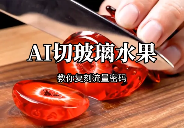 席卷全网的AI切玻璃水果解压视频，教你复刻流量密码_网创工坊
