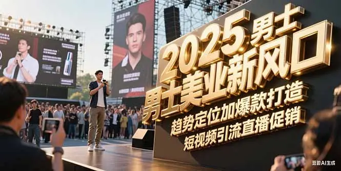 2025男士美业新风口，趋势定位加爆款打造，短视频引流直播促销_网创工坊