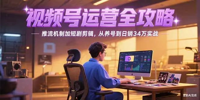 2025视频号运营全攻略，推流机制加短剧剪辑，从养号到日销34万实战_网创工坊