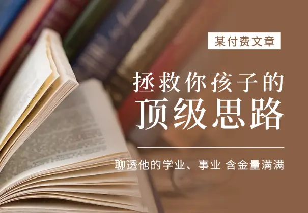 某付费文：拯救孩子的顶级思路，聊透他的学业、事业，含金量满满_网创工坊