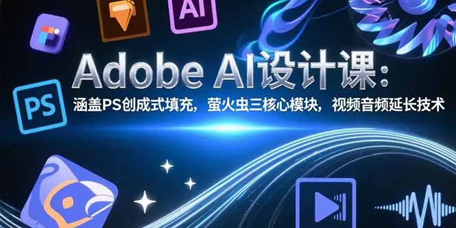 Adobe AI设计课：涵盖PS创成式填充，萤火虫三核心模块，视频音频延长技术_网创工坊