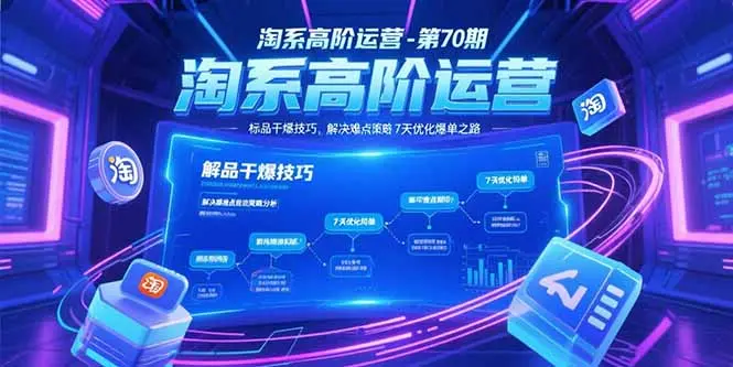 淘系高阶运营-第70期，标品干爆技巧，解决难点策略，大佬操盘方法_网创工坊