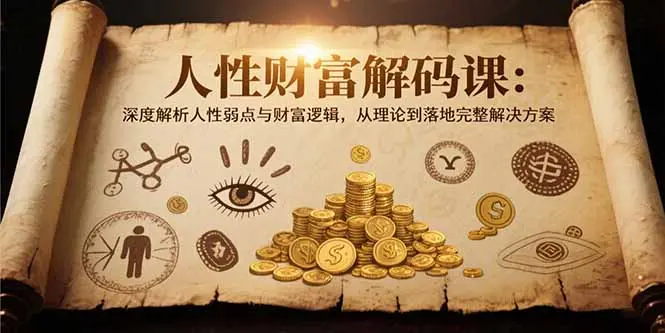 人性财富解码课6.0：深度解析人性弱点与财富逻辑，理论到落地完整解决方案_网创工坊
