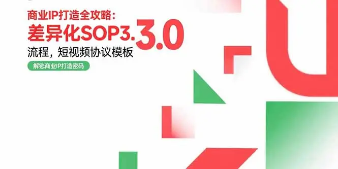 商业IP打造全攻略：差异化SOP3.0流程，短视频协议模板，婚恋项目实战案例_网创工坊
