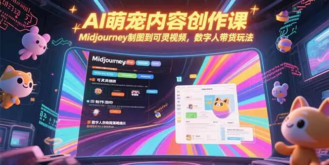 AI萌宠内容创作课，Midjourney制图到可灵视频，数字人带货玩法_网创工坊