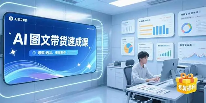 AI图文带货速成课，养号引流秘籍，爆款选品策略，美图制作全流程_网创工坊