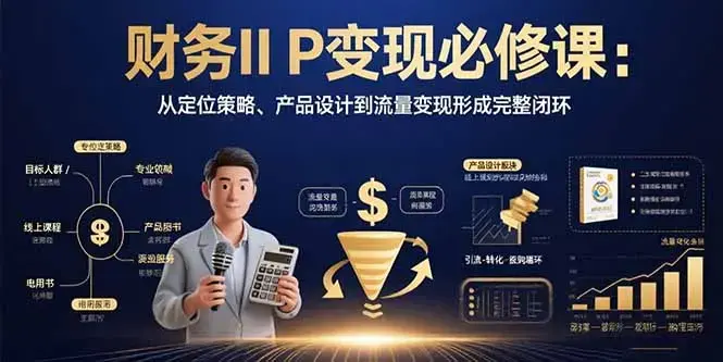 财务IP变现必修课：从定位策略、产品设计到流量变现形成完整闭环_云峰项目库