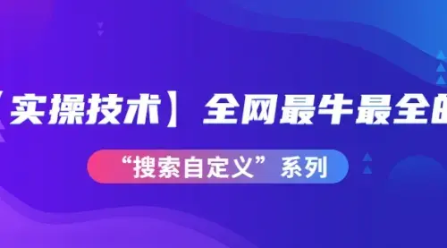 【实操技术】全网最牛最全的“搜索自定义”系列！价值698元_云峰项目库