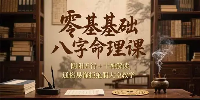 零基础八字命理课，阴阳五行+十神解读，通俗易懂拒绝假大空教学_云峰项目库
