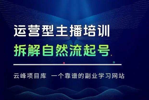 运营型主播培训：拆解自然流起号、微付费投放、话术设计三大核心模块-8月_云峰项目库