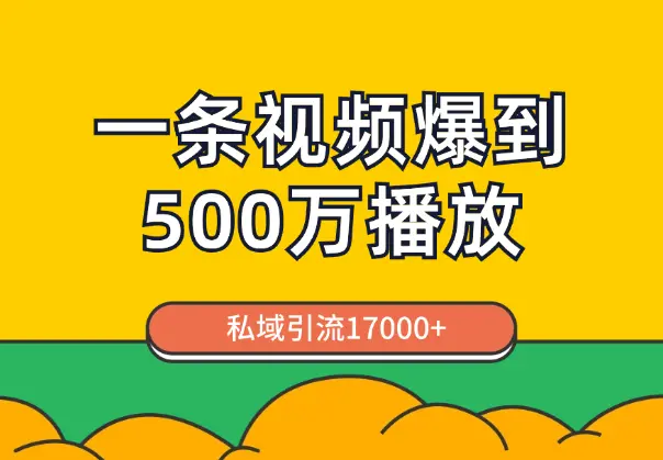 通过一条视频爆到视频号500万播放，私域引流17000+【图文】_知峰项目库