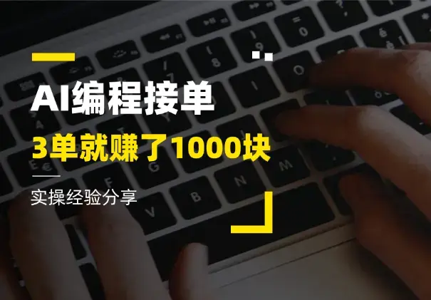 不会写代码，用AI接编程单子，3单就赚了1000块_云峰项目库