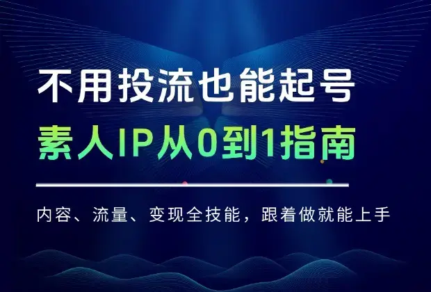 不用投流也能起号！素人IP从0到1指南：内容、流量、变现全技能，跟着做就能上手_云峰项目库