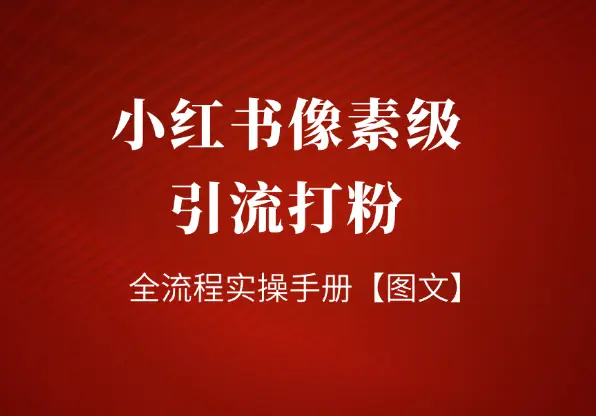 小红书像素级引流打粉全流程实操手册【图文】_知峰项目库
