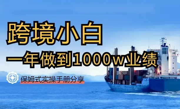 0基础小白，通过跨境电商，一年时间做到1000w业绩的完整复盘及保姆式实操手册分享【图文】_云峰项目库