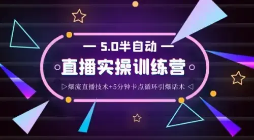 蚂蚁·5.0半自动直播2345打法，半自动爆流直播技术+5分钟卡点循环引爆话术_云峰项目库