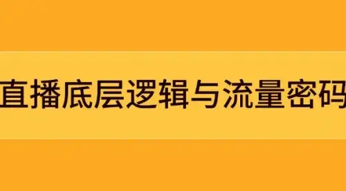 直播底层逻辑与流量密码：定位模型+案例拆解，急速流承接与数据优化全攻略_云峰项目库