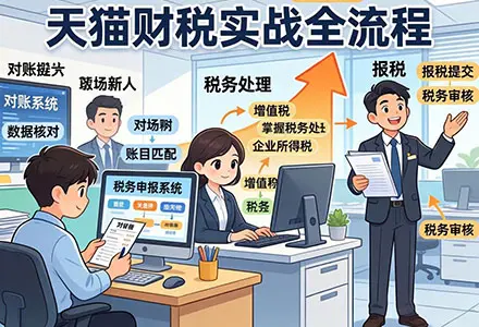 天猫财税实战全流程：从对账到报税+职场进阶，手把手吃透平台每一环，告别糊涂账