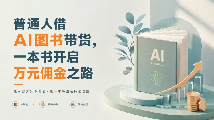 深度解析!普通人借AI图书带货,一本书开启万元佣金之路-知峰笔记
